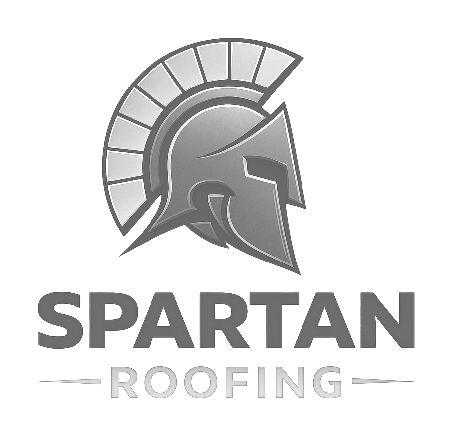 spartan roofing logo upscaled transparent light greyscale